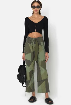 Belted Patchwork Pant