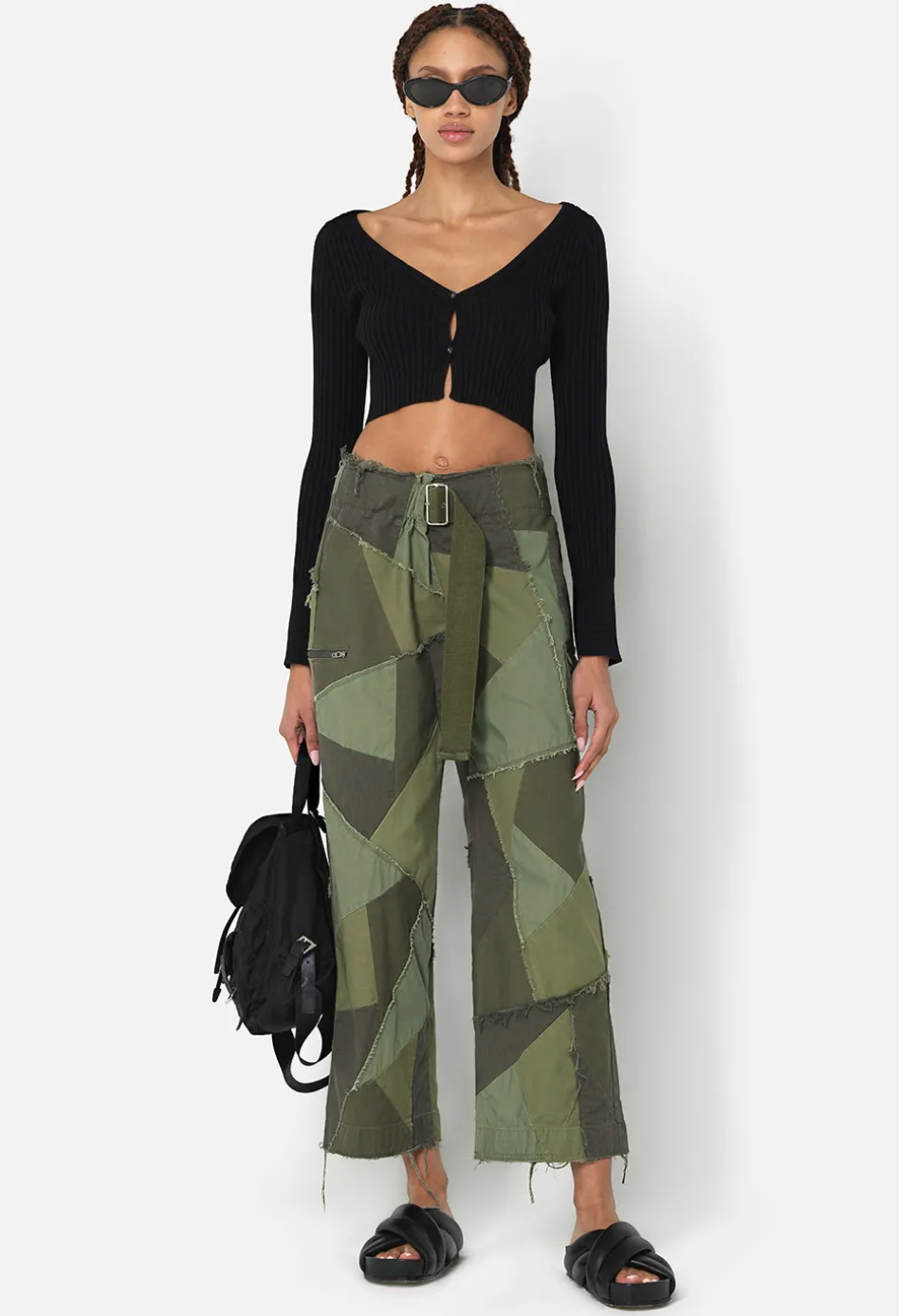 Belted Patchwork Pant