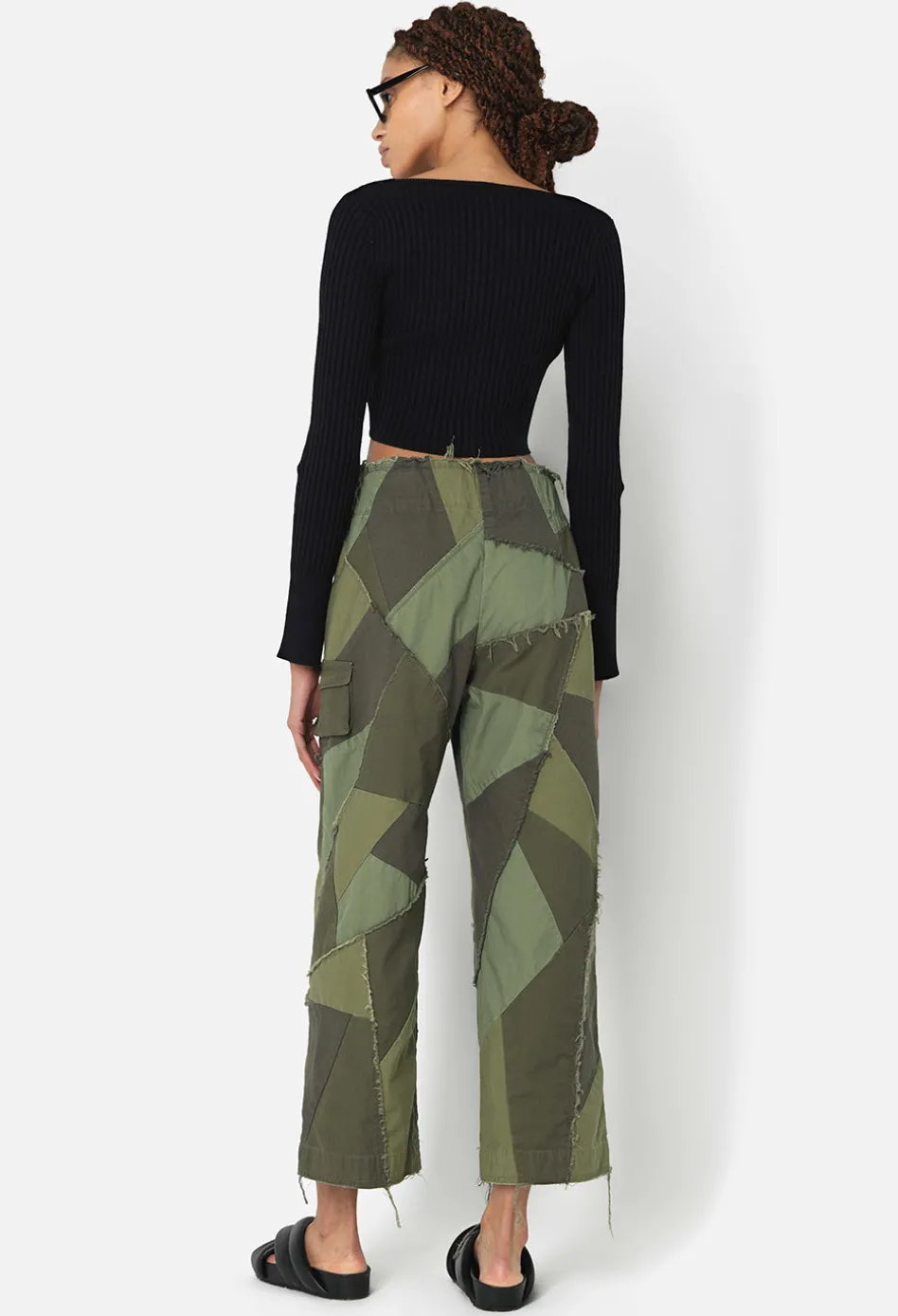 Belted Patchwork Pant