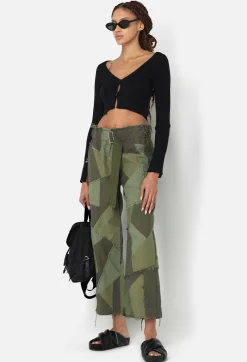 Belted Patchwork Pant