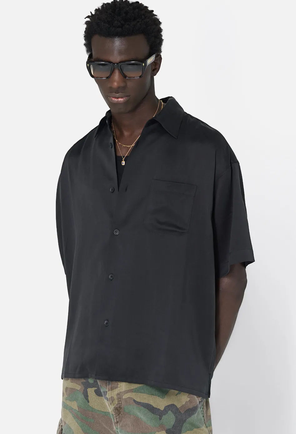 Brushed Silk Button Up