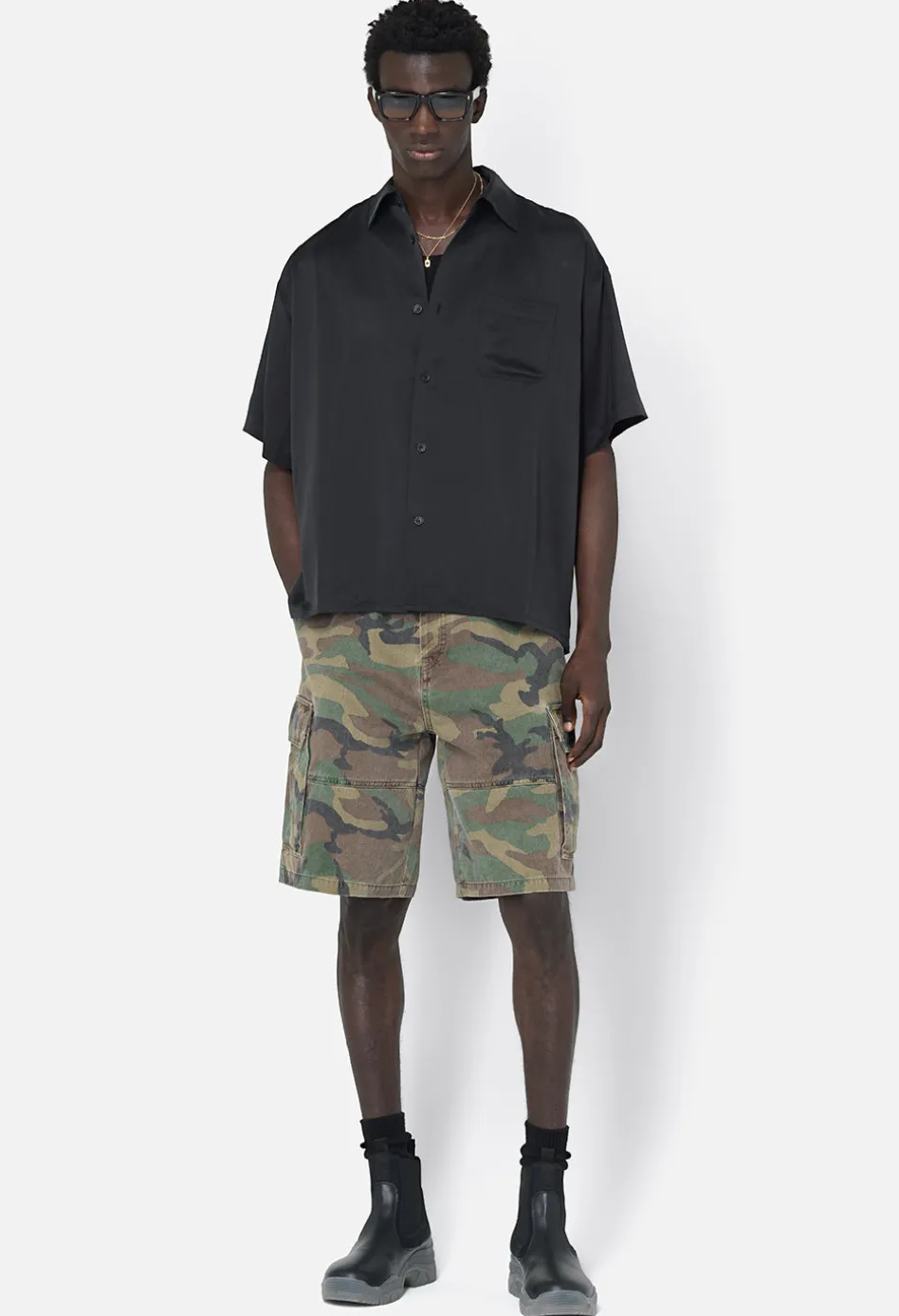 Brushed Silk Button Up