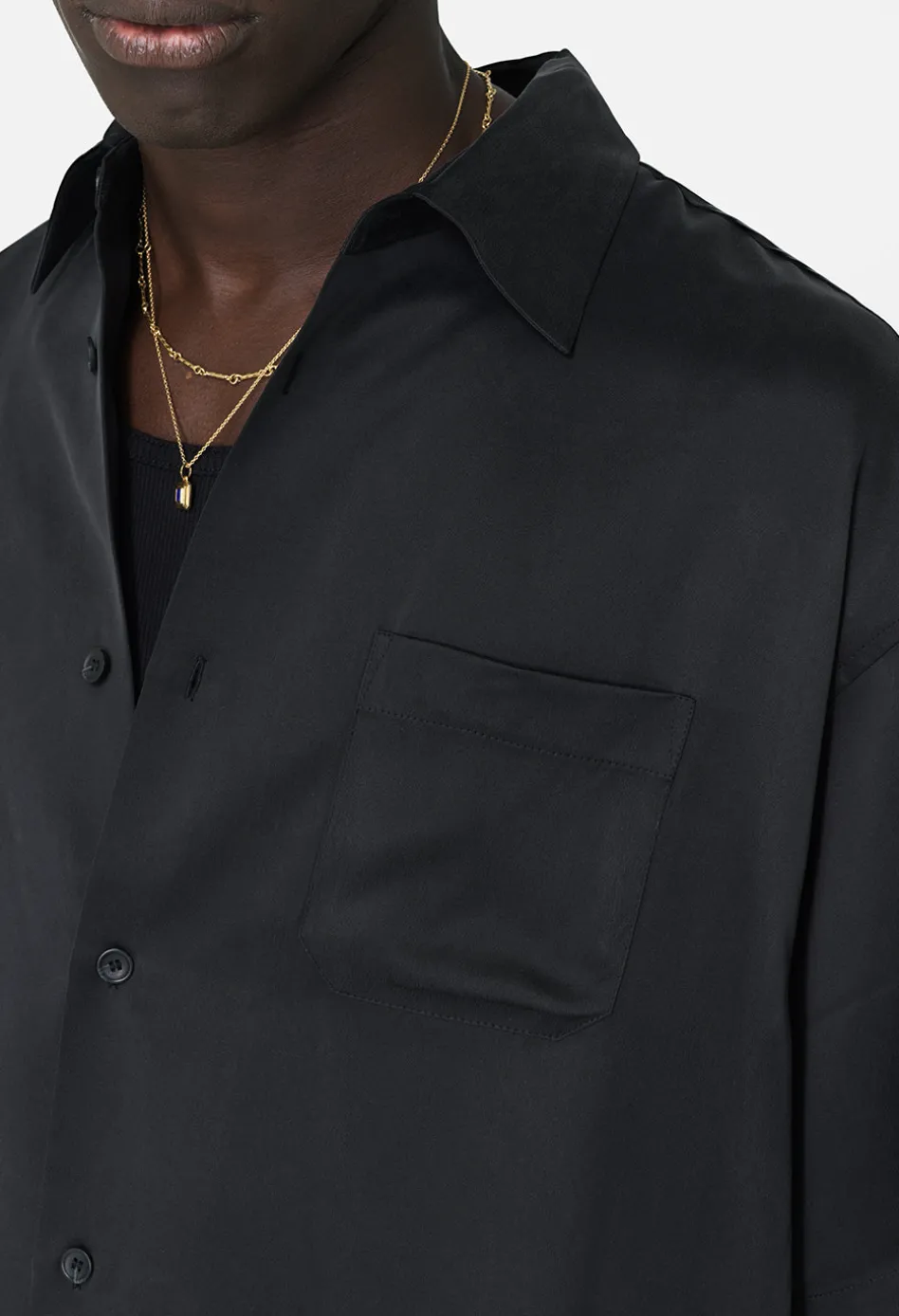 Brushed Silk Button Up