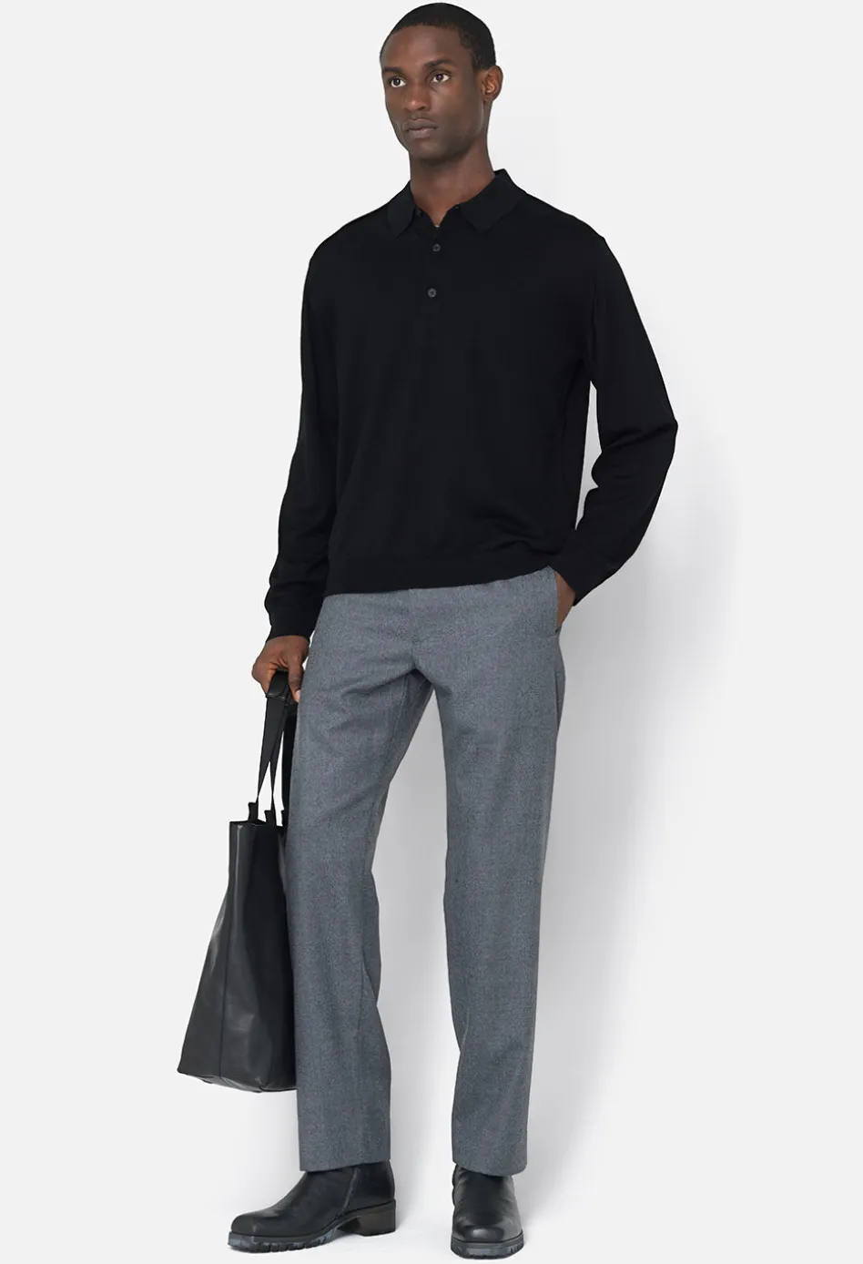 Cashmere Wool Blend Polo