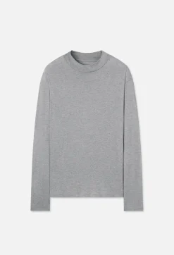 Cotton Cashmere Mock Neck