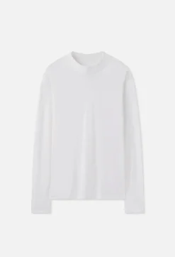 Cotton Cashmere Mock Neck
