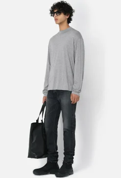 Cotton Cashmere Mock Neck