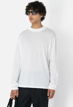 Cotton Cashmere Mock Neck
