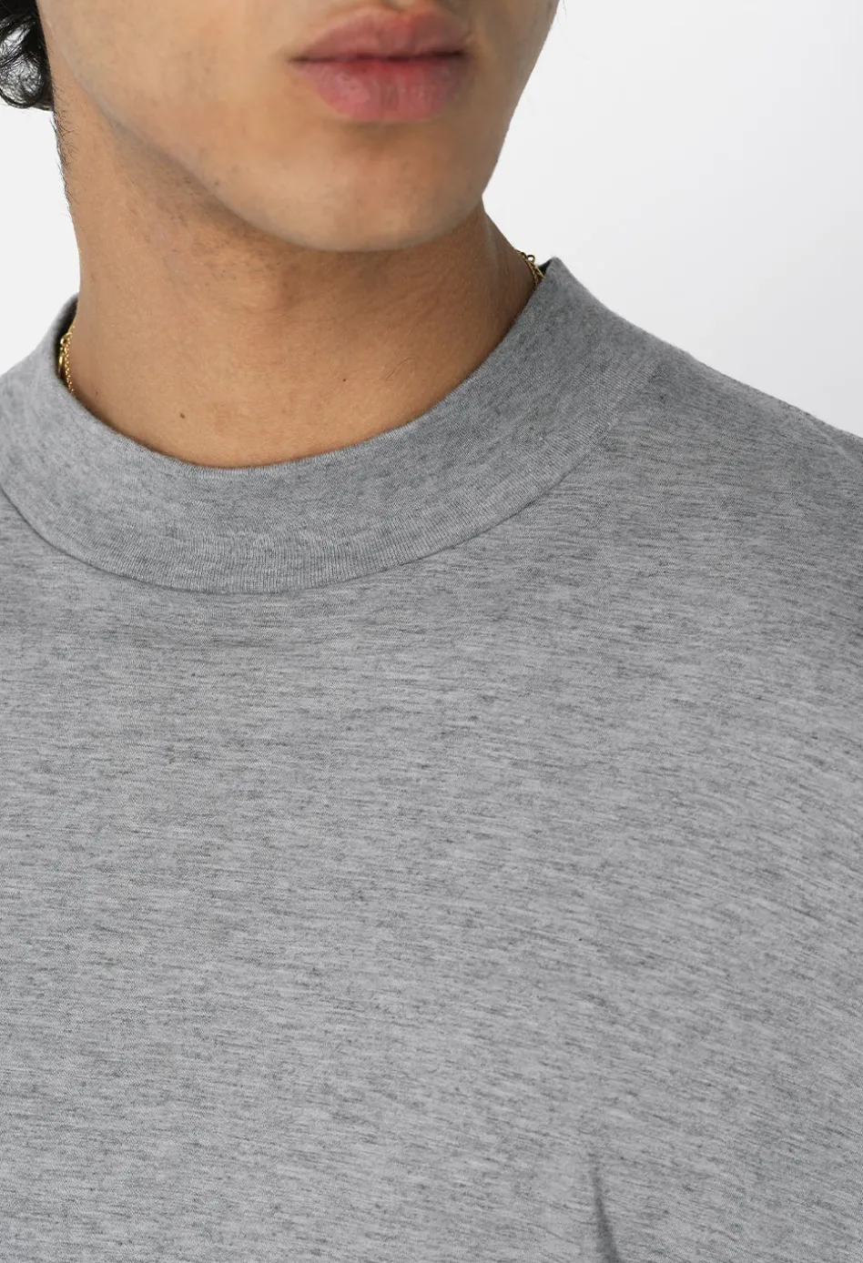 Cotton Cashmere Mock Neck