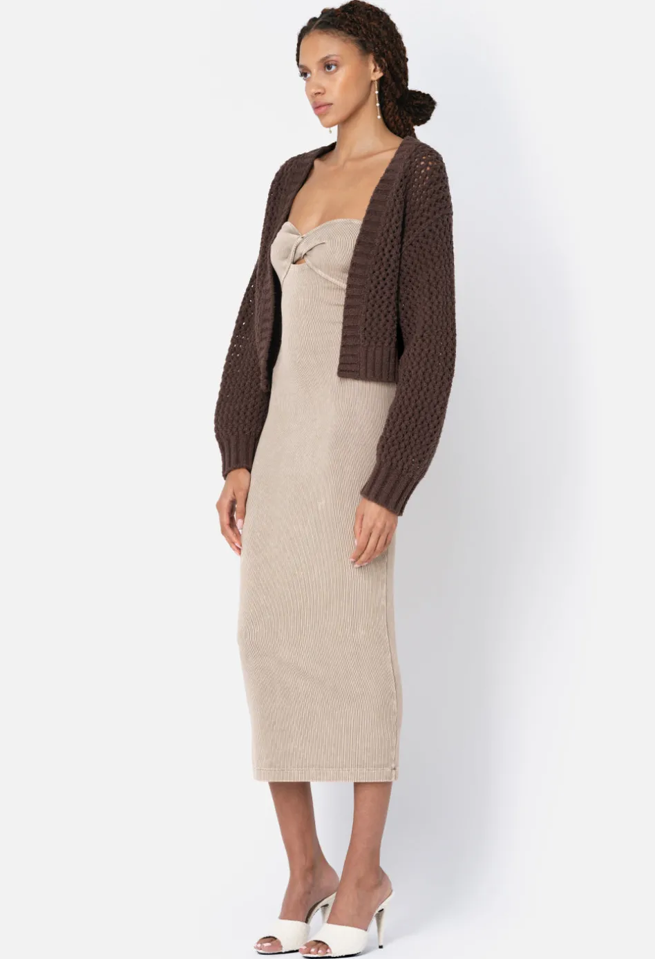 Foam Boucle Cropped Cardigan