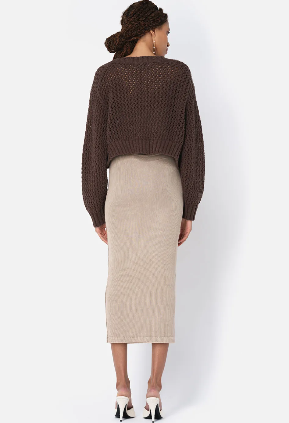 Foam Boucle Cropped Cardigan