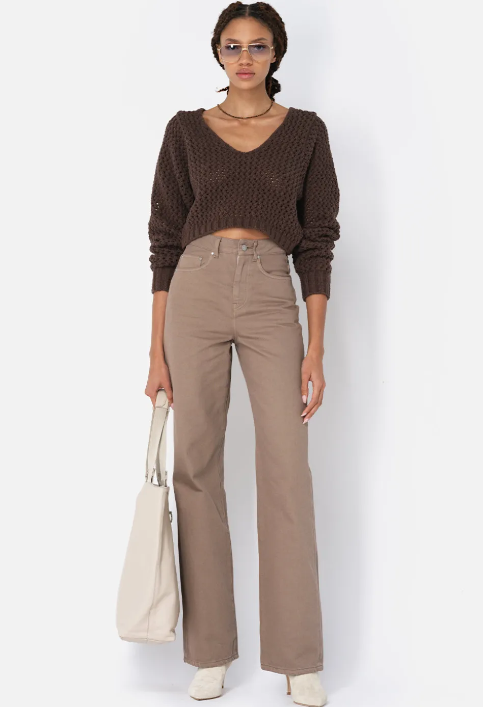 Foam Boucle Cropped Sweater