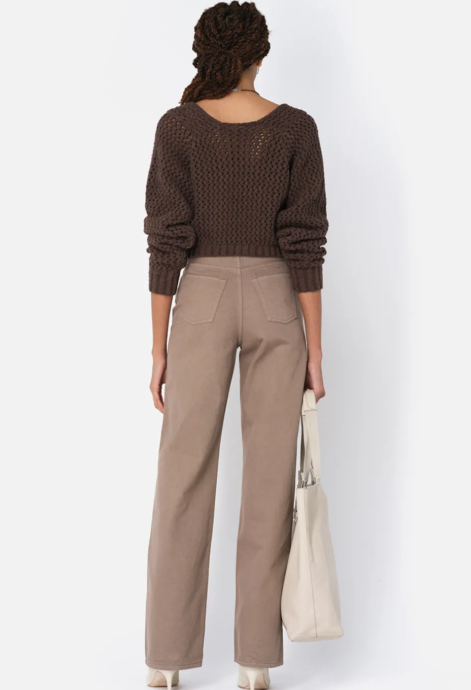 Foam Boucle Cropped Sweater