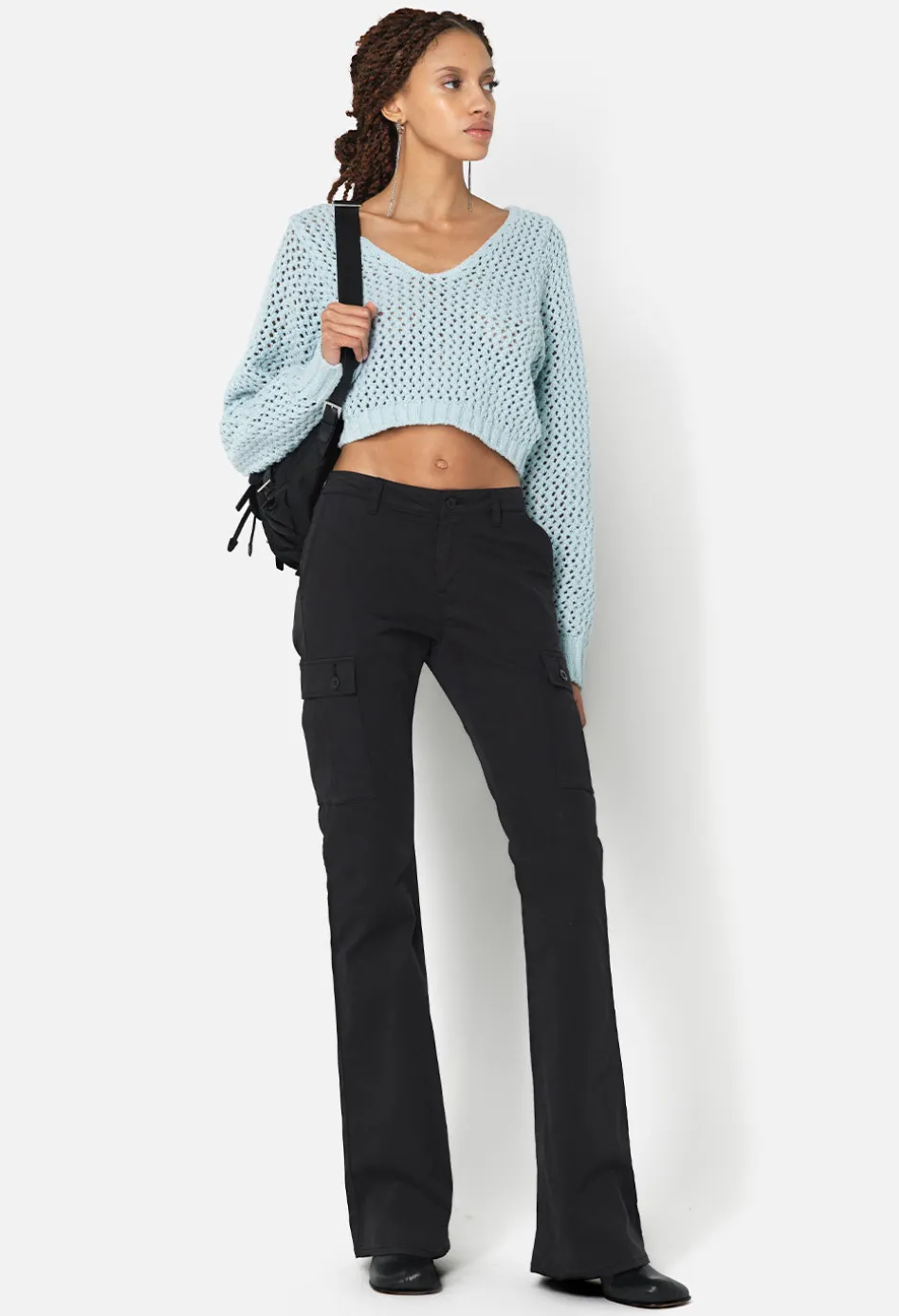 Foam Boucle Cropped Sweater