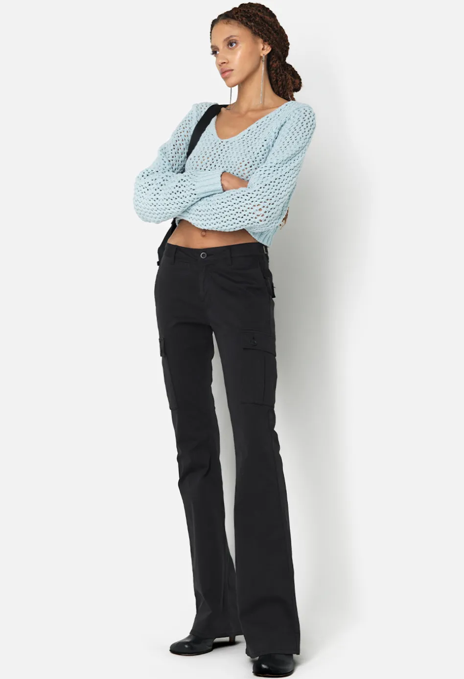 Foam Boucle Cropped Sweater