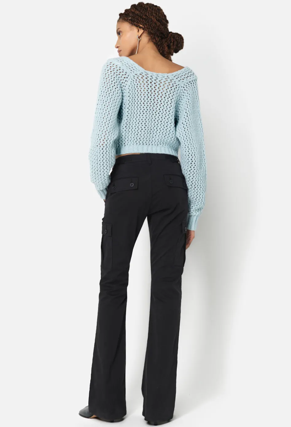 Foam Boucle Cropped Sweater