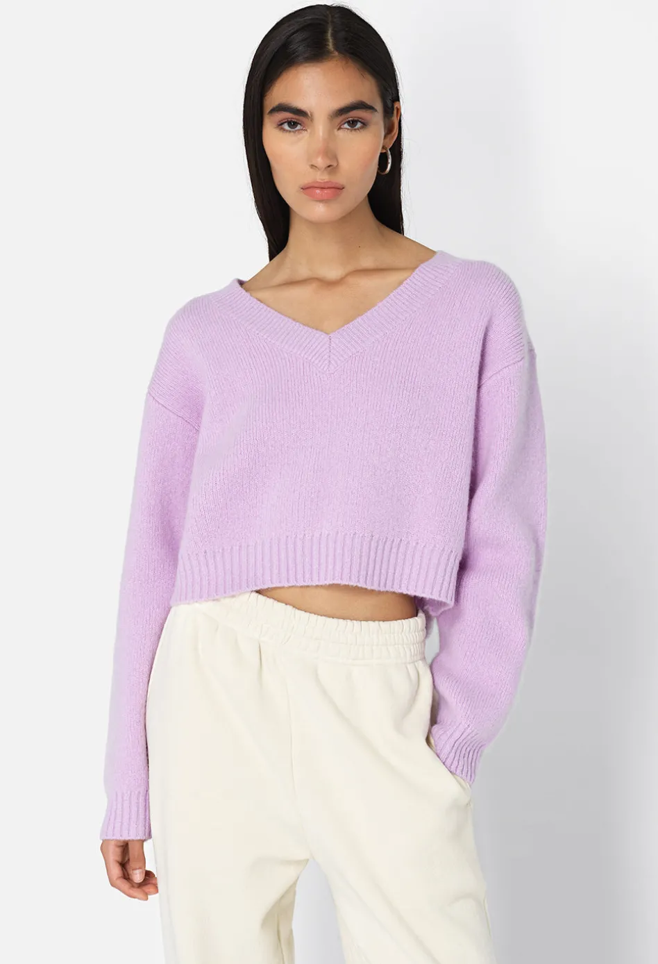 Foggy Wool V Neck Sweater