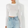 Gauze Rib LS Cropped Tee