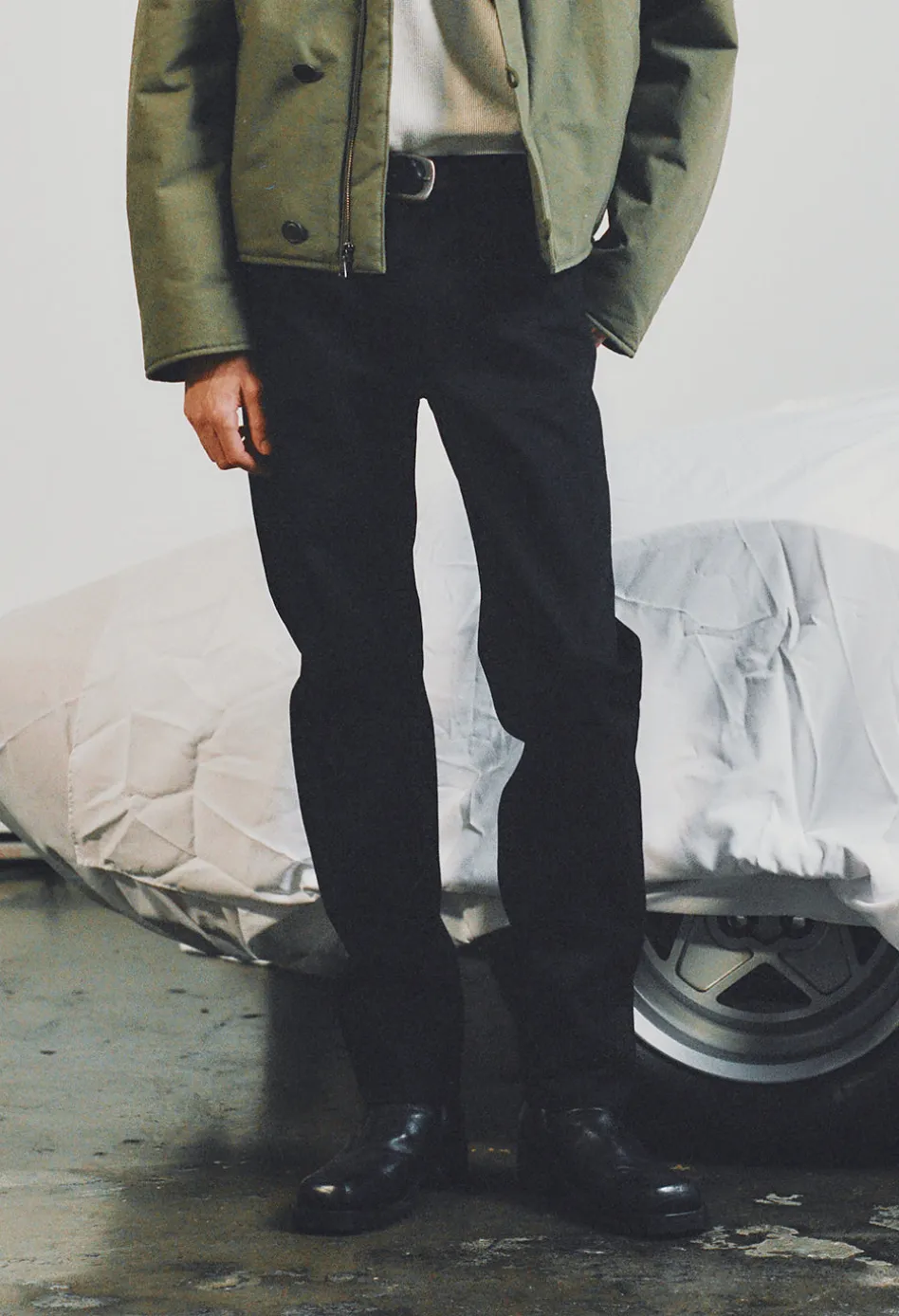 High Rise Straight Moleskin Pant