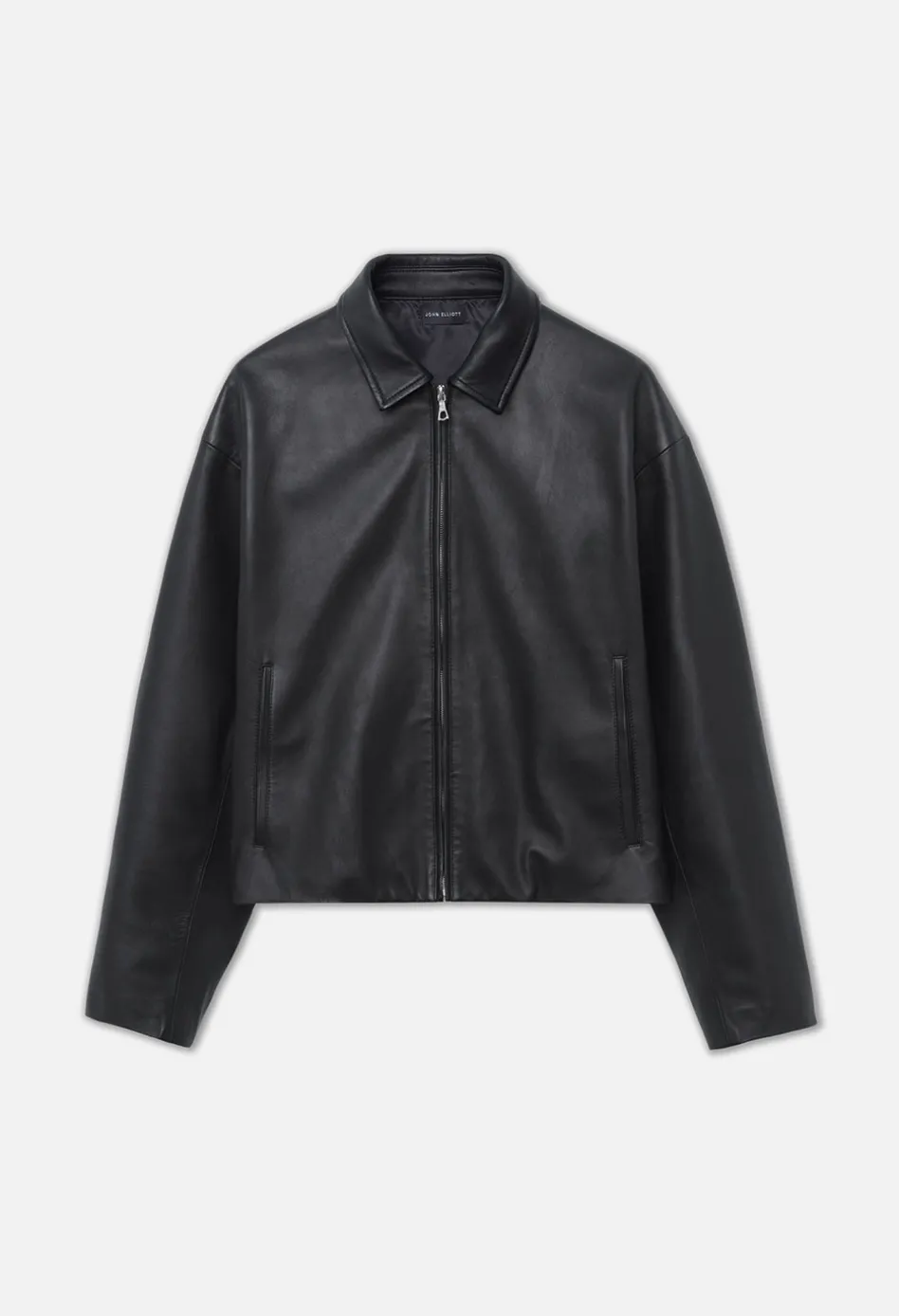 Leather Cropped Zip Jacket