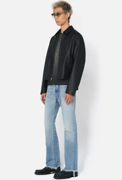 Leather Cropped Zip Jacket