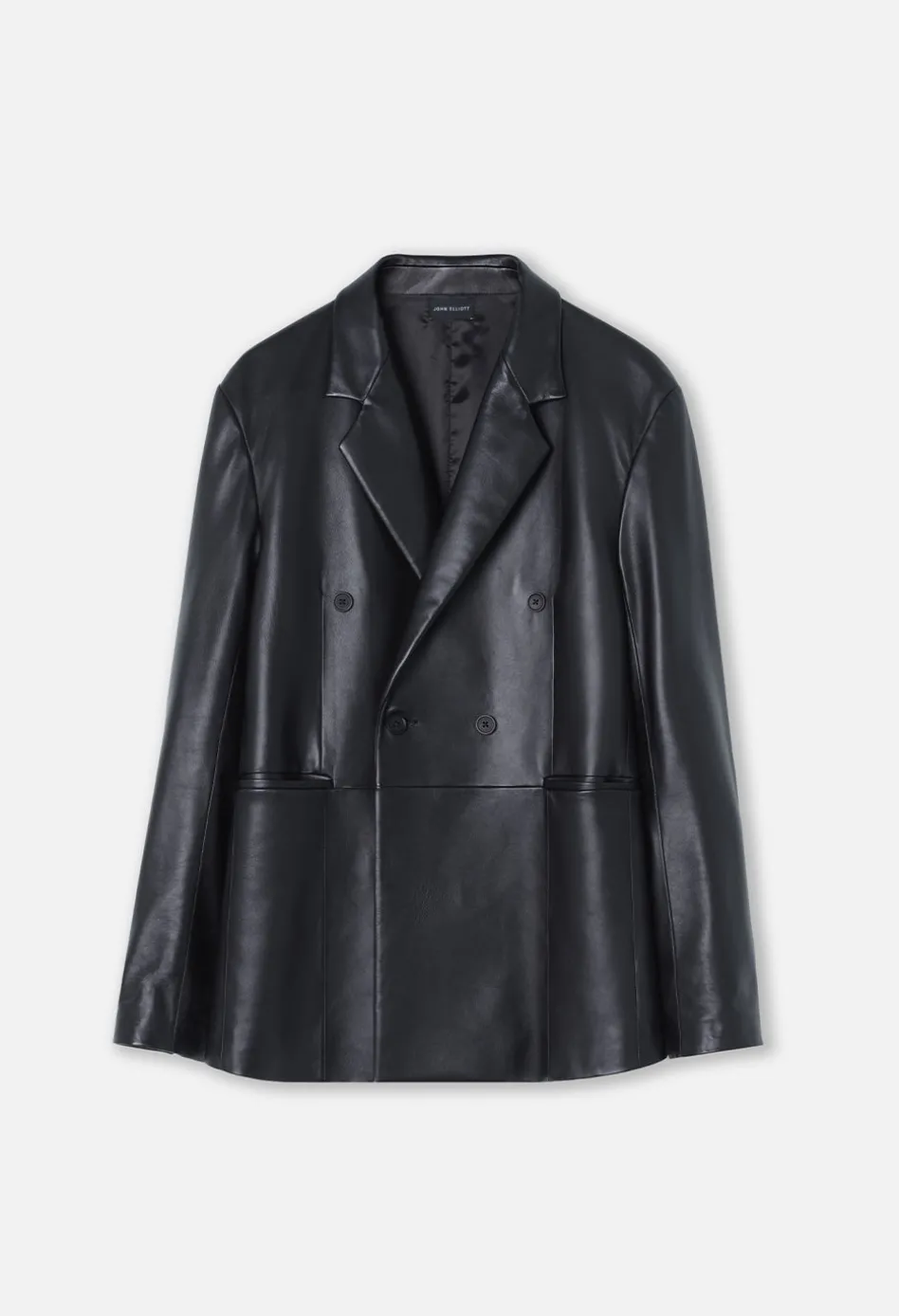 Leather Double Breasted Blazer