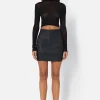 Leather High Rise Mini Skirt