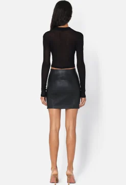 Leather High Rise Mini Skirt