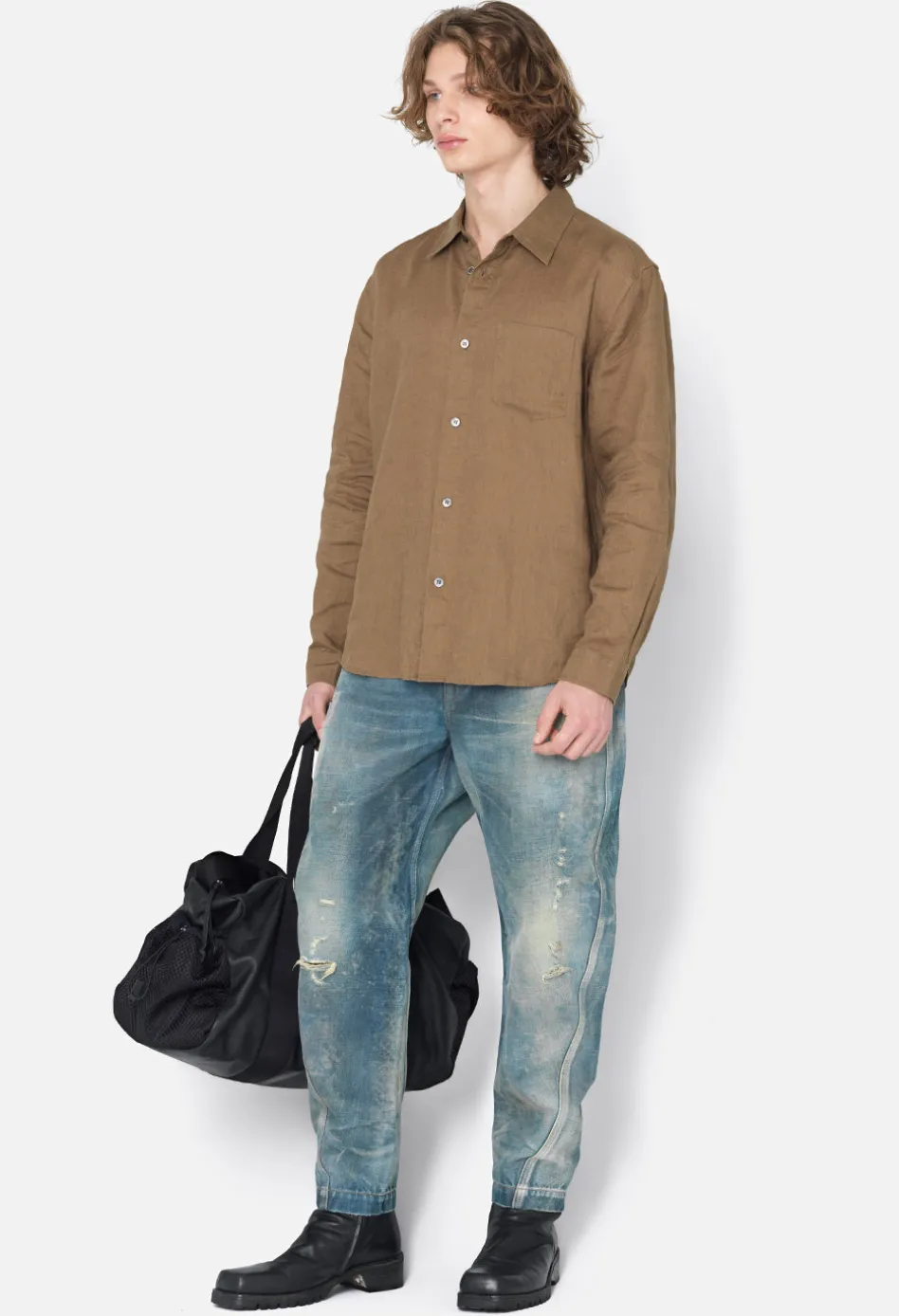 Linen Cloak Button Up