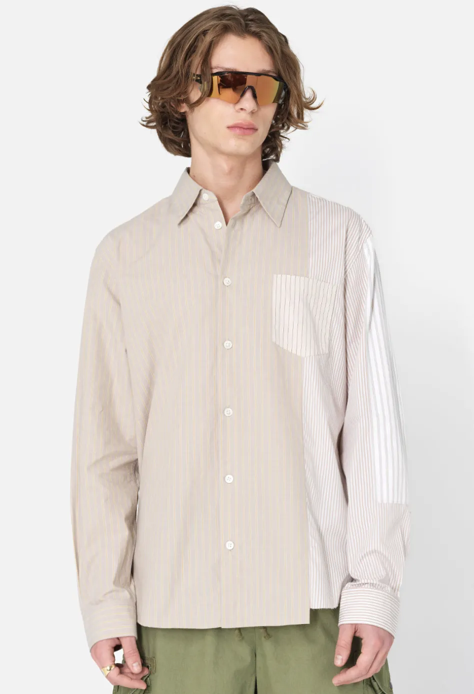 Paneled Button Up