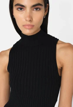 Piper Silk Rib Mock Neck Top