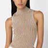 Piper Silk Rib Mock Neck Top