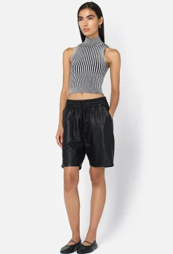 Piper Silk Rib Mock Neck Top