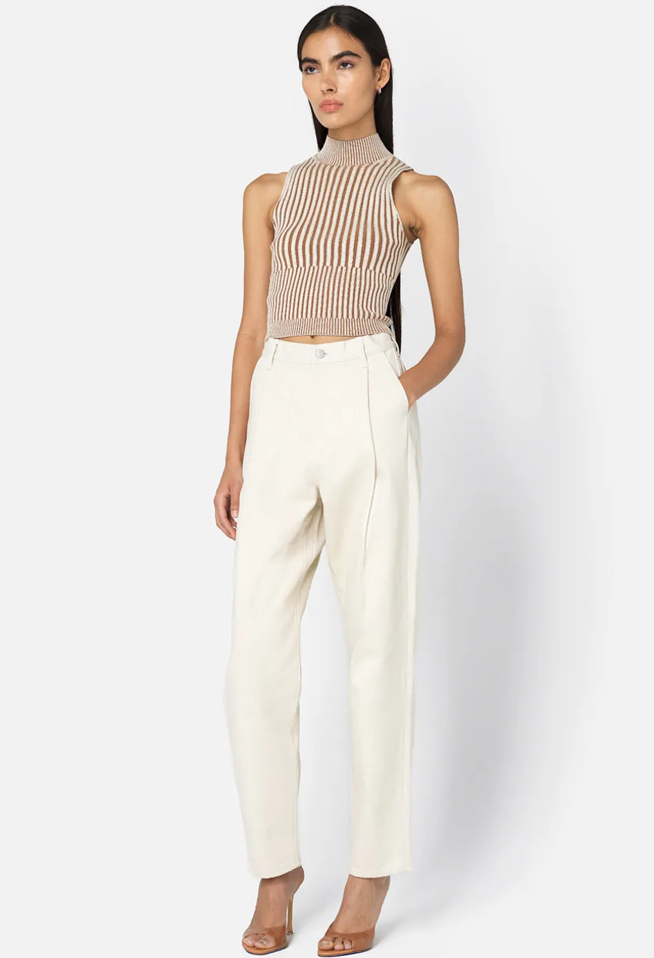Piper Silk Rib Mock Neck Top