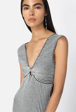 Piper Silk Rib Twist Dress