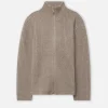 Wool Waffle Knit Full-Zip