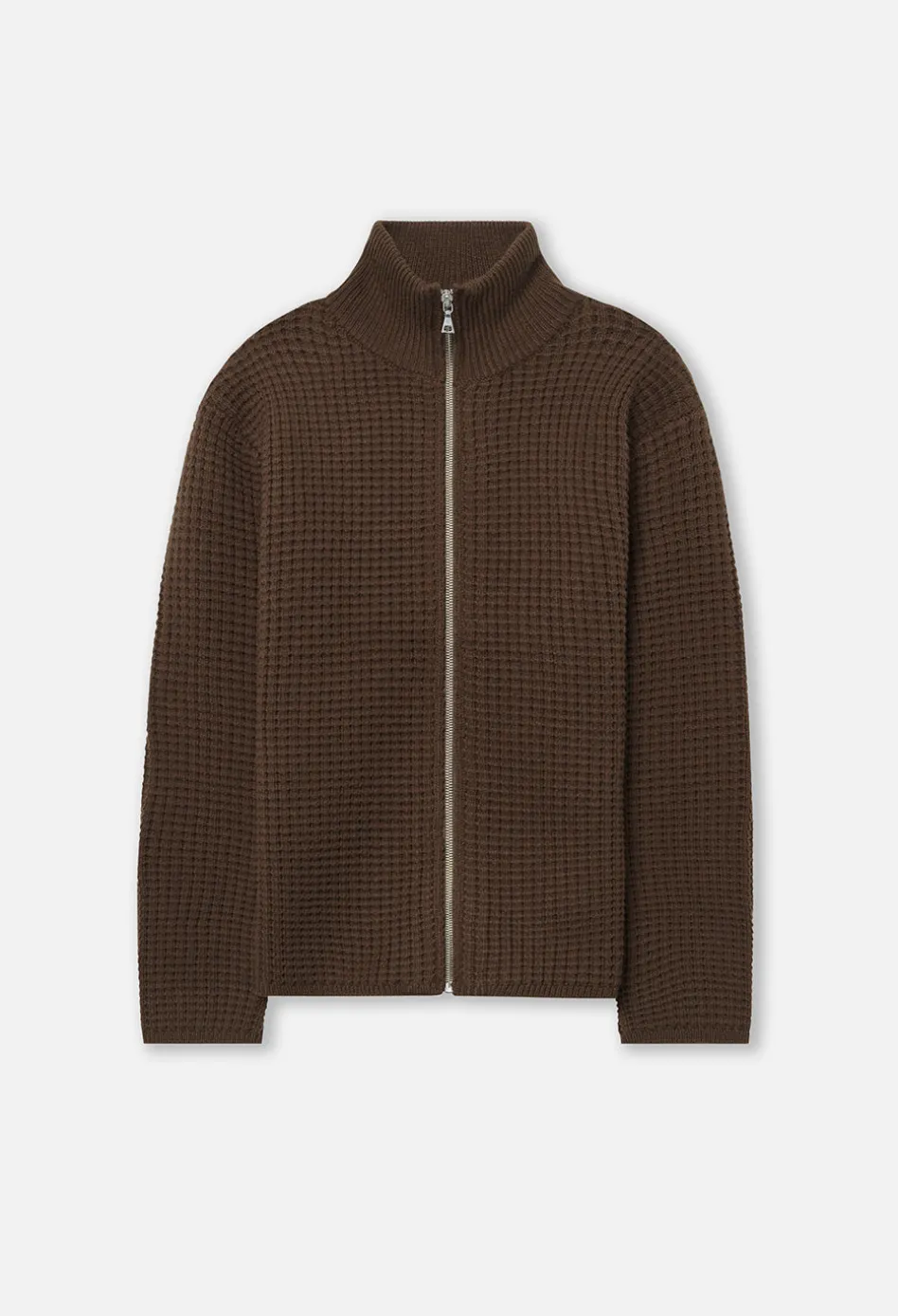 Wool Waffle Knit Full-Zip