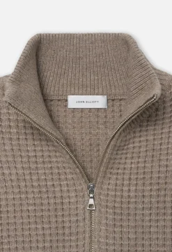 Wool Waffle Knit Full-Zip