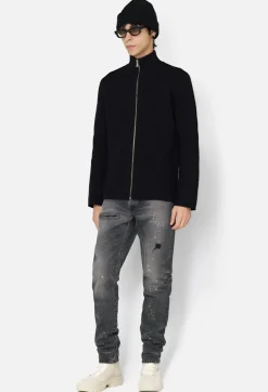 Wool Waffle Knit Full-Zip