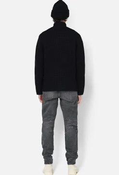 Wool Waffle Knit Full-Zip
