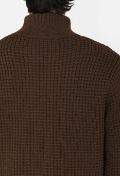 Wool Waffle Knit Full-Zip