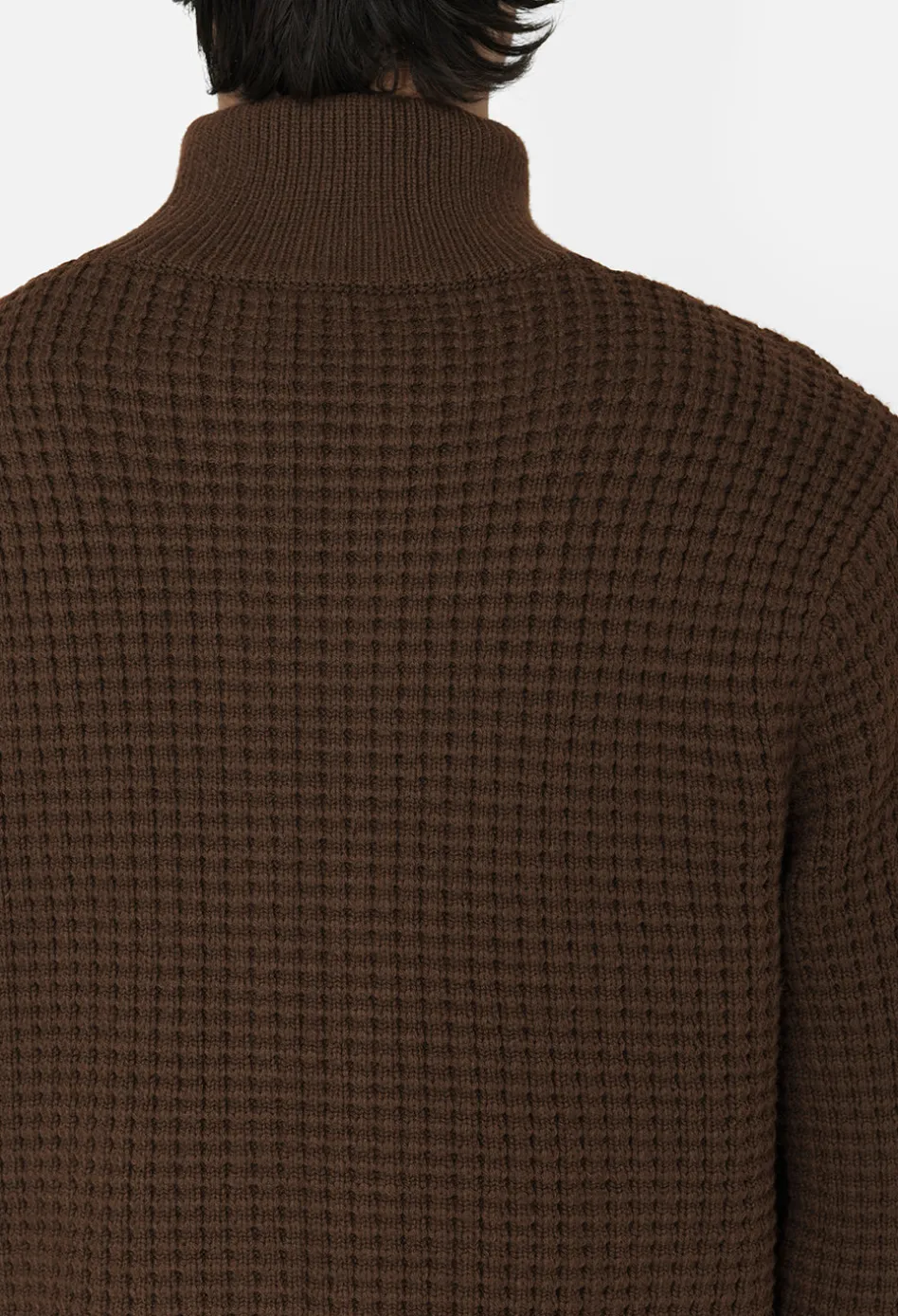 Wool Waffle Knit Full-Zip