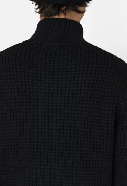 Wool Waffle Knit Full-Zip
