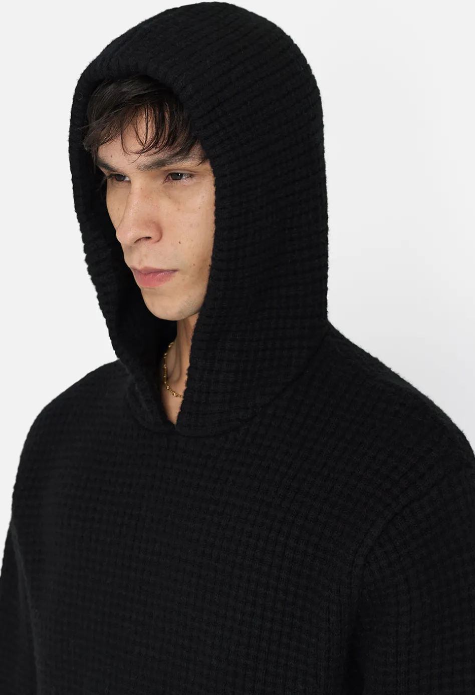 Wool Waffle Knit Poncho