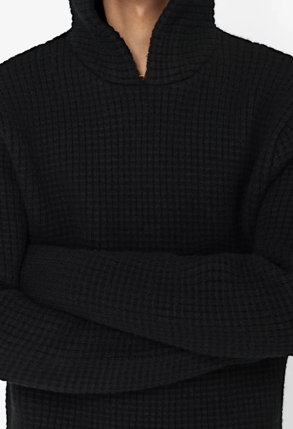 Wool Waffle Knit Poncho